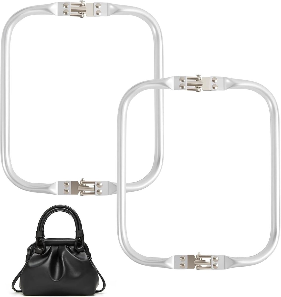 Set van 2 U-vormige Aluminium Pocket Klemmen, 20 x 9.2 cm, Ideaal voor Handgemaakte Tassen en Portemonnees, Duurzame Klemmen voor DIY Projecten en Creatieve Toepassingen