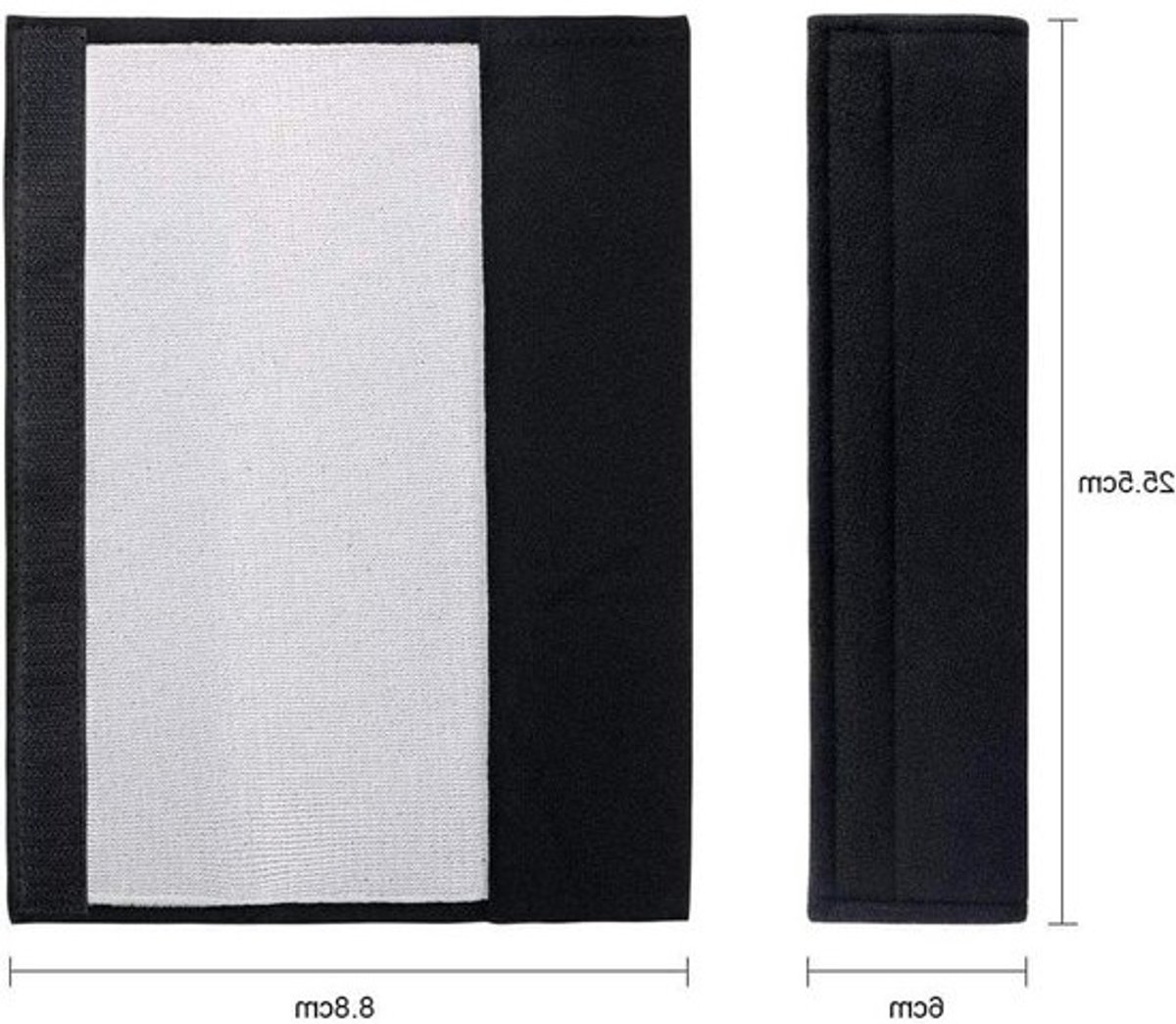 Gordelhoezen - Gordelbeschermers Schouderkussens - Autocomfort Verhogen - Specifiek voor Peugeot 508 II - 25 cm x 65 cm - Zwart