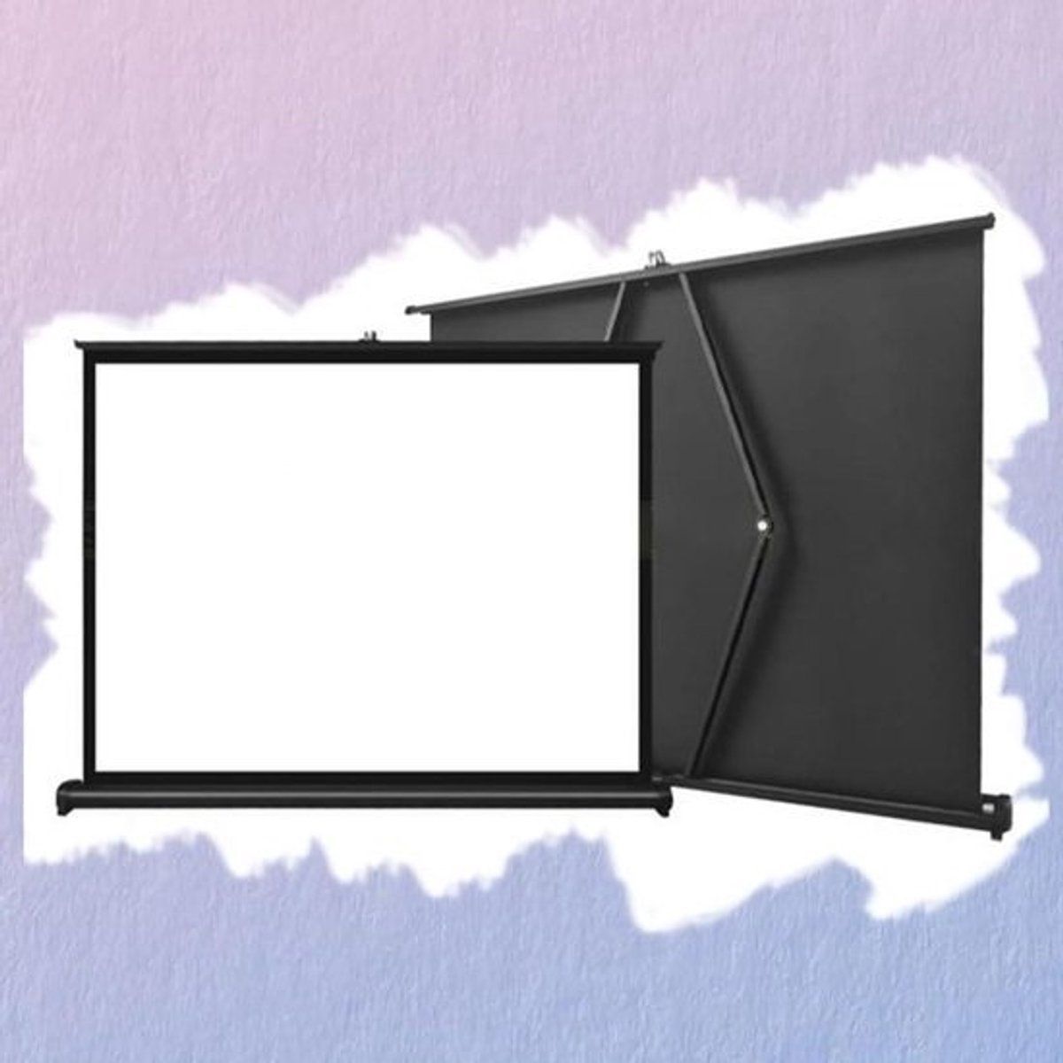 Tafelblad Projectiescherm - Draagbaar Filmscherm - Thuisbioscoop Creëren - Opvouwbaar Onderstel - 20 inch - Wit