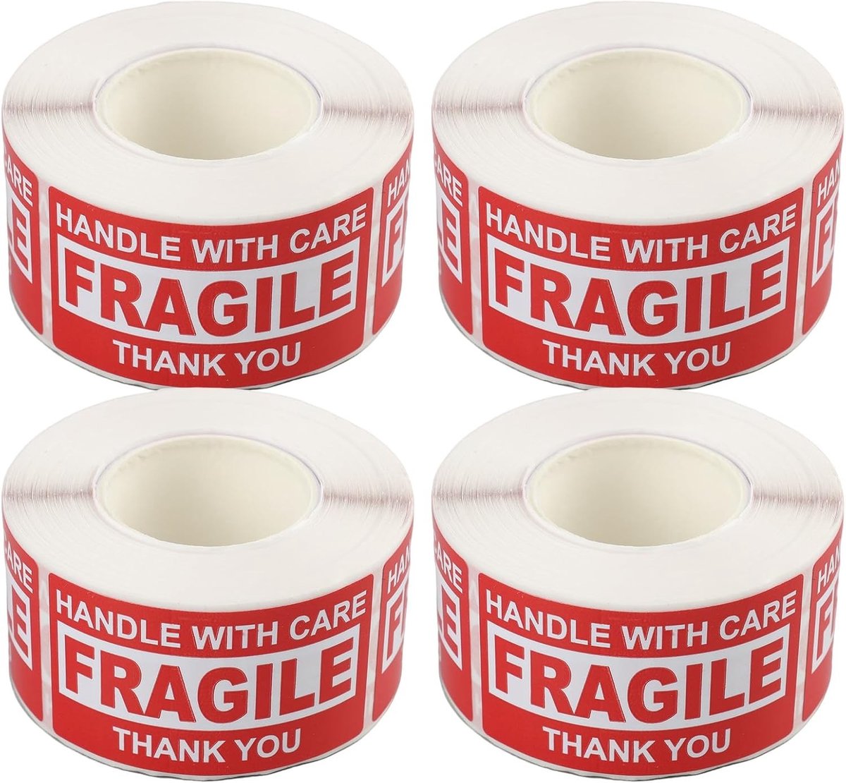 Set van 4 Stuks Schadebestendige Stickers voor Breekbare Voorwerpen - Weerbestendig en Sterk Plakband voor Verhuizing en Glasveiligheid - 25 x 45 mm