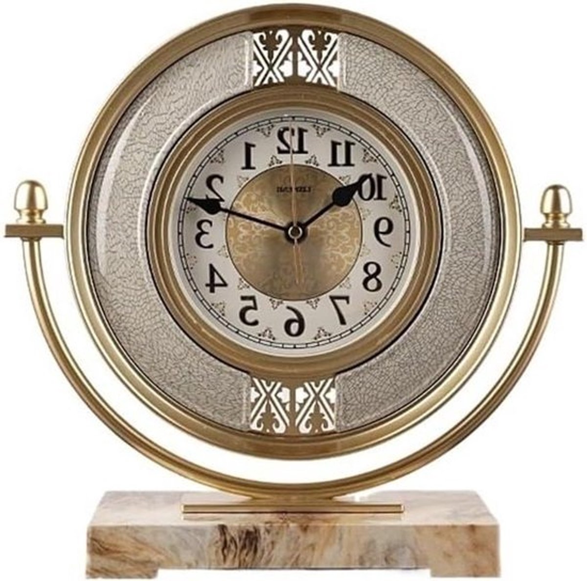 Tafelklok Bureauklok - Stille Klok - Tijd Weergeven - Niet-tikkende Beweging - 31x31 cm - Grijs