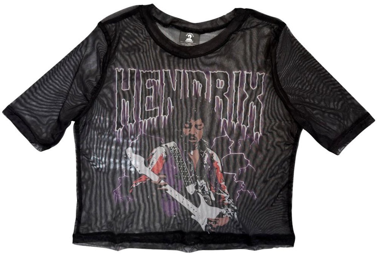 Jimi Hendrix - Lightning Crop top - S - Zwart