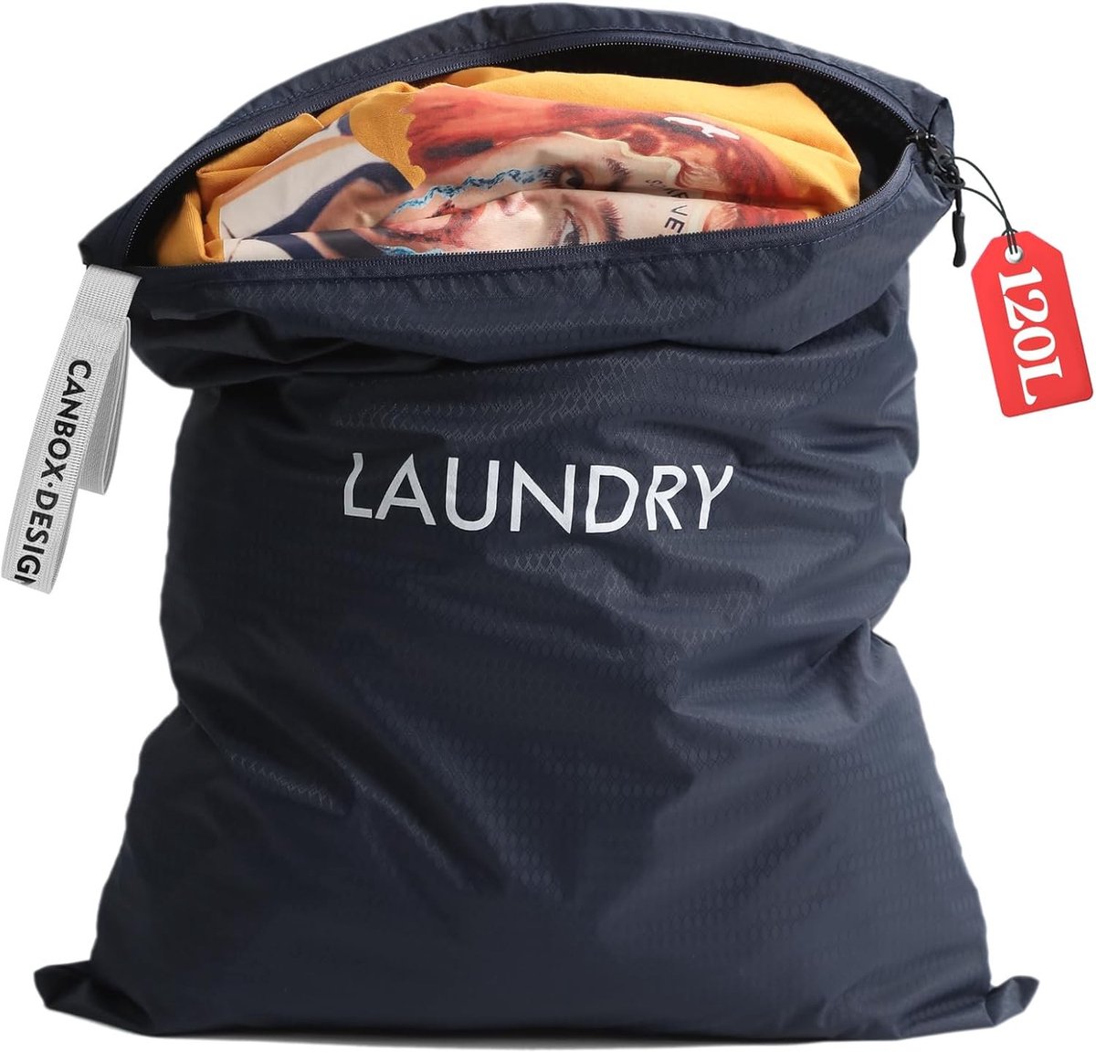 Extra grote waszak 60 x 90 cm, reiswaszak voor vuile kleding, nylon opbergzak voor studenten, camping en caravan