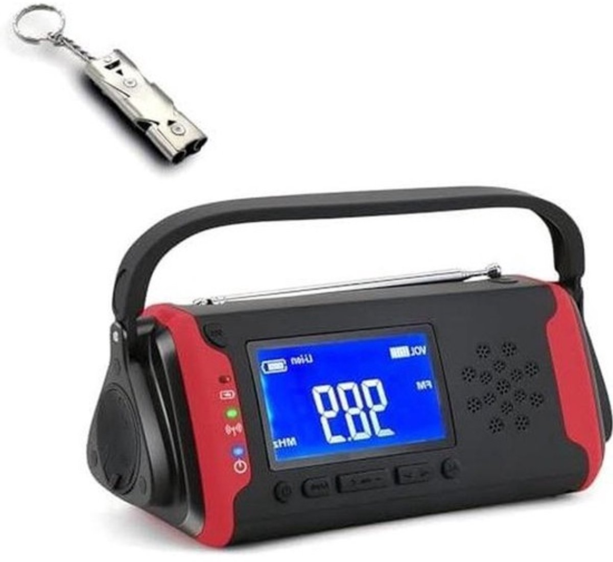 Nood Weer Radio - Oplaadbare Radio Zaklamp - Noodsituaties Voorbereiden - 4000mAh Batterij - 4 Oplaadmethoden - Zwart
