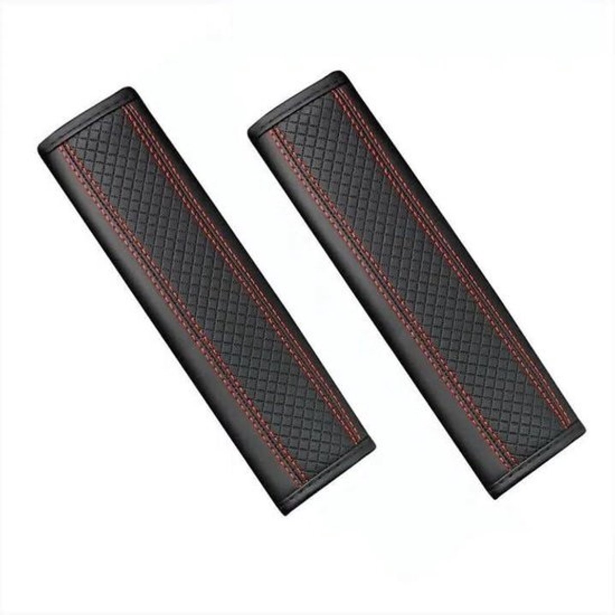Gordelhoes Set - Schouderkussen Riem - Comfortabel Rijden - Zachte Leer Textuur - 2 Stuks - Zwart