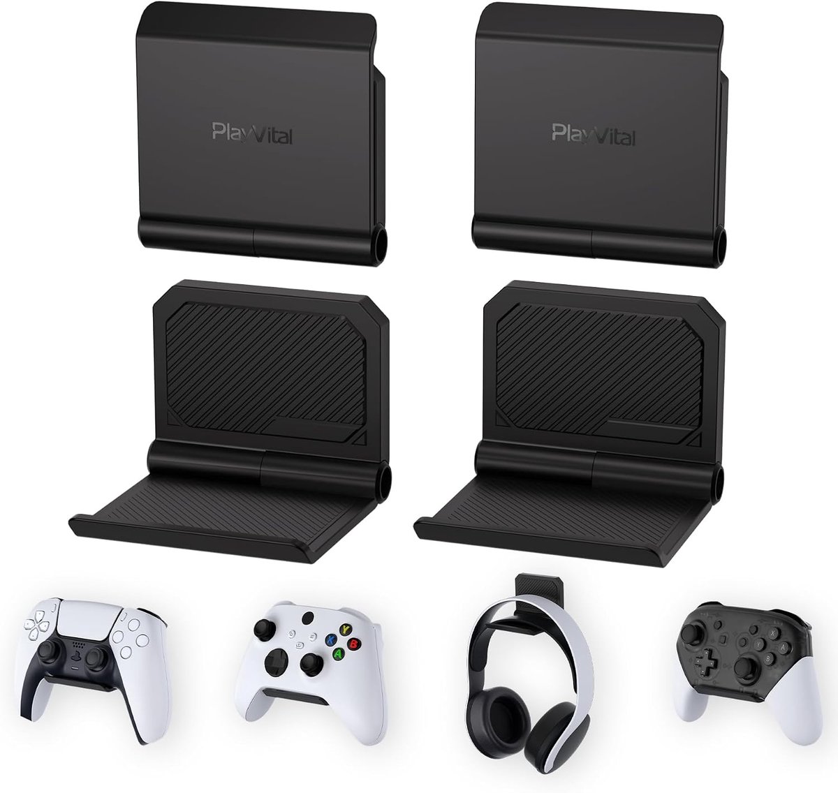 Opklapbare Muurhouder 4 Stuks - Voor Controllers en Headsets - Universeel