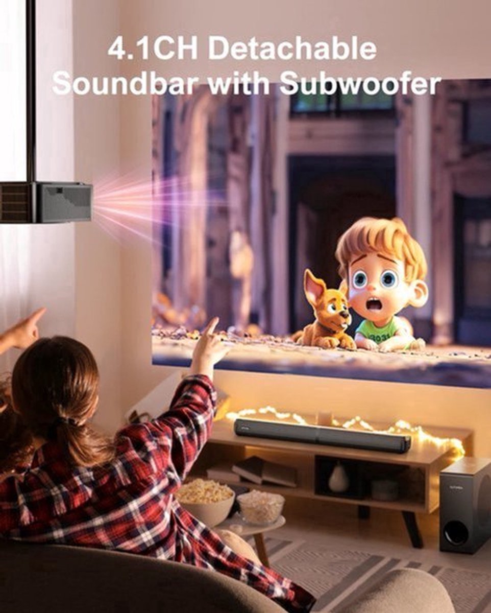 Soundbar - Soundbars voor TV en Theater - Soundbar met Subwoofer - 200W - 4.1CH - Heimkino Soundsystem - Bluetooth-Luidspreker Soundbar Subwoofer met optische - AUX - HDMI-ondersteuning -EU stekker - Zwart