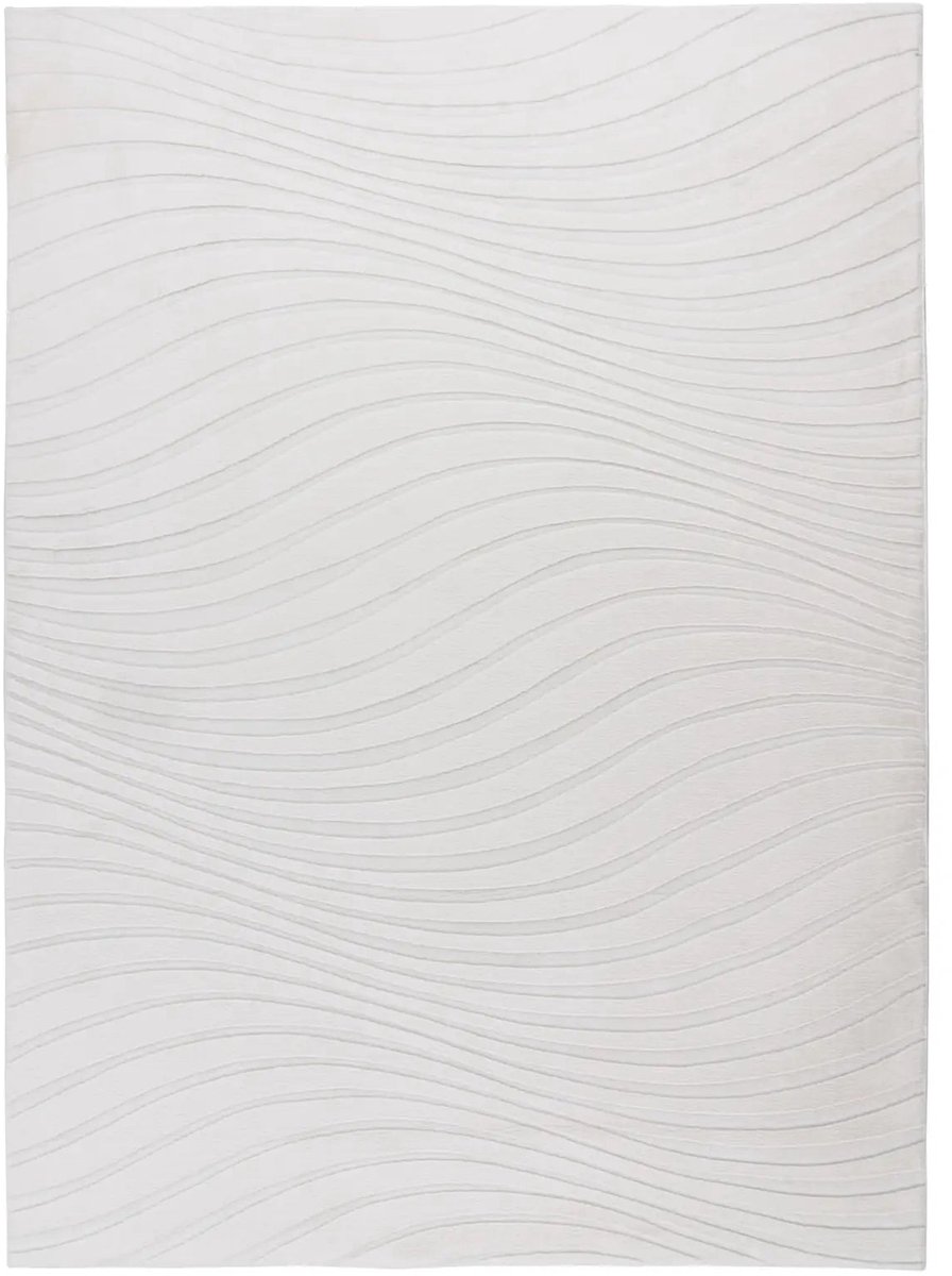 Dutch XXL Japandi Vloerkleed | Tapijt | Comfort | Golven | Crème | 160x230 cm