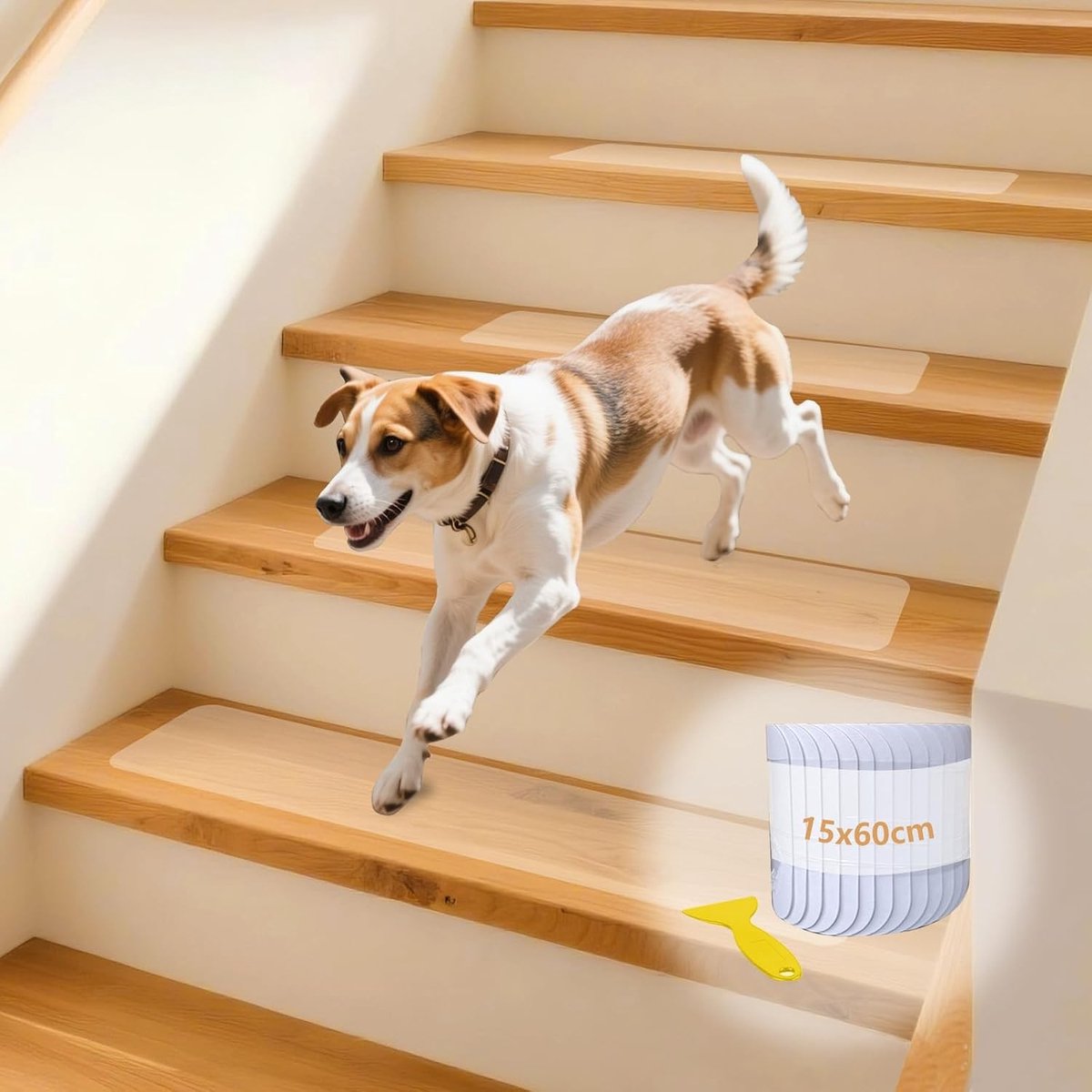 30 stuks antislip trapmatten transparant met antislip strips voor veiligheid en comfort