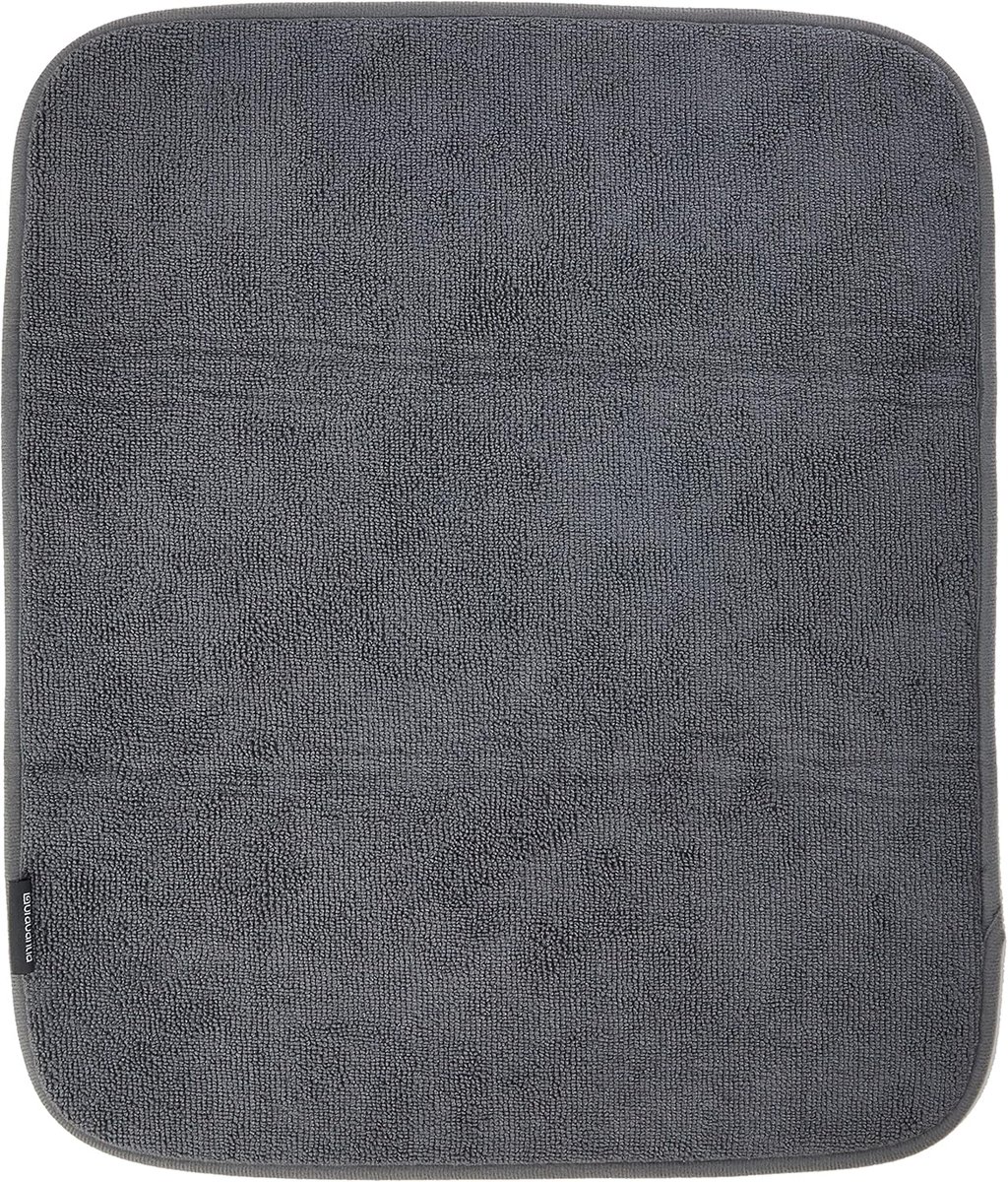 SnelShoppen - Afdruipmat Microvezel 47 x 40 cm - Donkergrijs - Zachte Dikke Afwasmat - Absorbeert 7x Gewicht in Water - Opvouwbaar en Machinewasbaar -