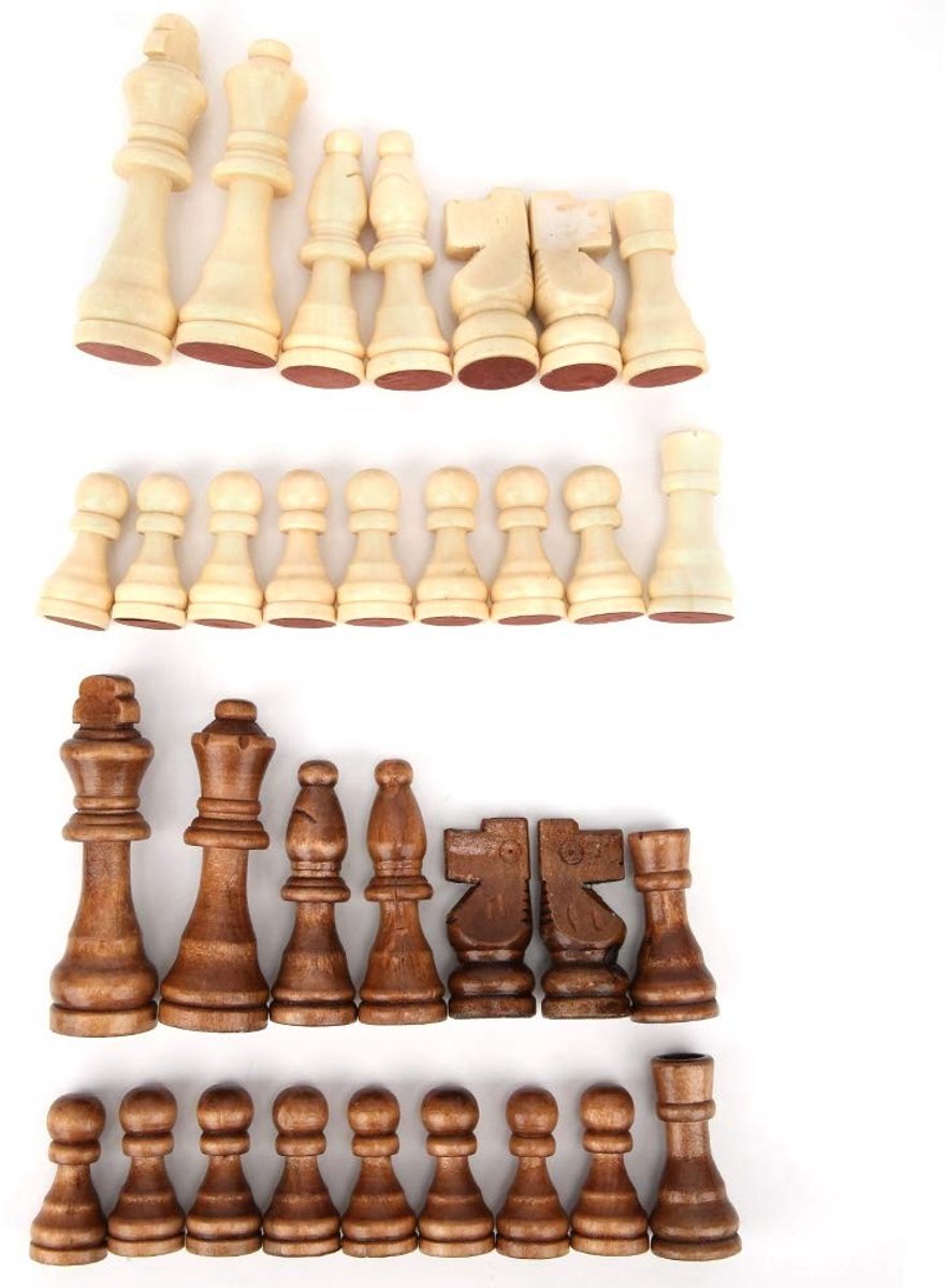 Dailygoods - Houten Schaakfiguren - Schaakset 32 Stuks - Perfect voor Kinderen en Volwassenen - Educatief Speelgoed - Strategisch Spel - Geschikt voor...
