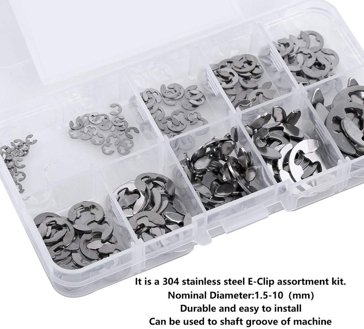 Dailygoods- Circlip Set 120 Stuks - Roestvrij Staal - Snap Ring - E-Clips - 1.5mm-10mm - Hoogwaardige Kwaliteit - Snapring