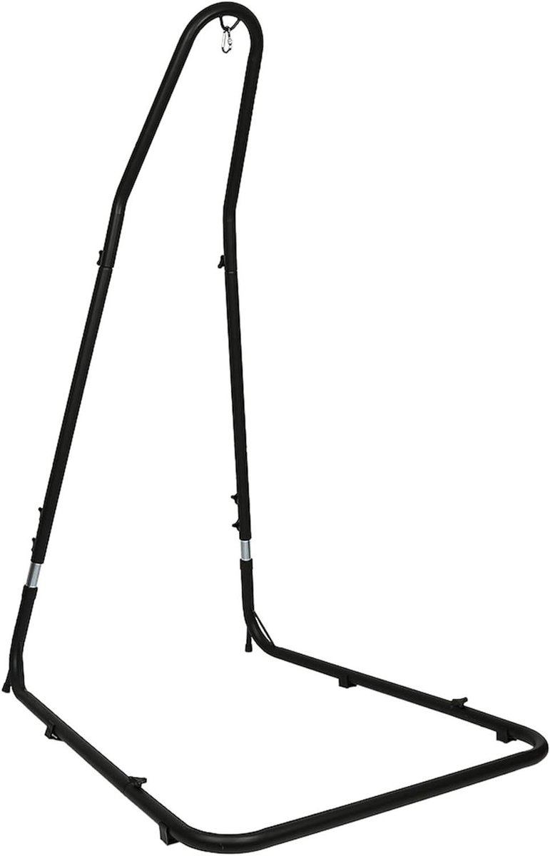 Hangmat standaard - Stoel houder - Ontspannen buiten - In hoogte verstelbaar - 135 x 115 x 200 cm - Zwart