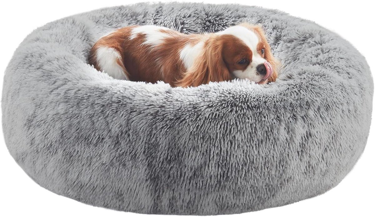 Hondenbed - Donut mand - Rust en slaap - Kalmerende donutvorm - 30 inch - Donkergrijs