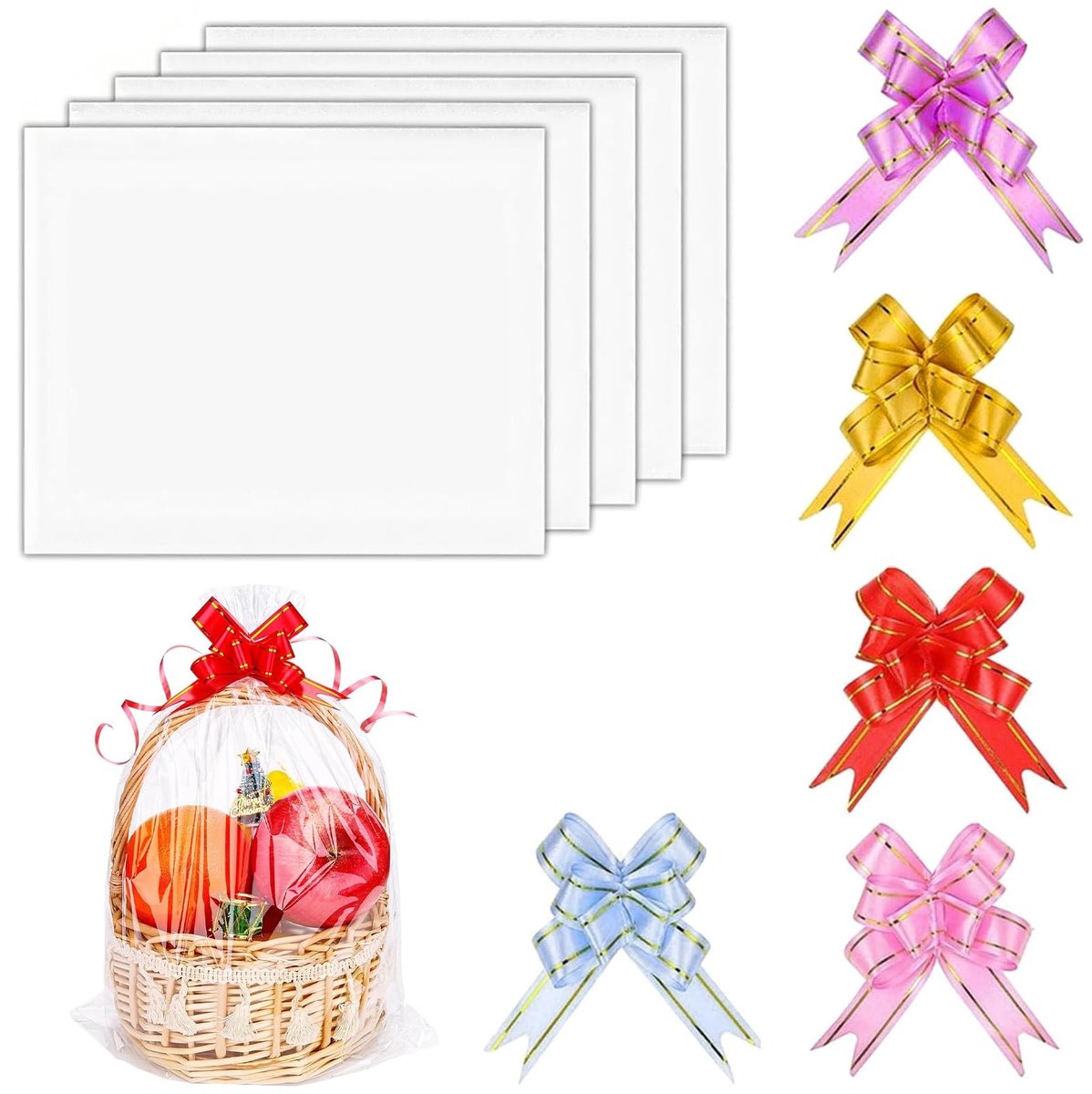 Dailygoods- Cadeaufolie 5 Stuks 75x100cm - Transparante Folie - Lussen - Verpakking - Knutselwerkjes - Milieuvriendelijk Materiaal - Inpakfolie