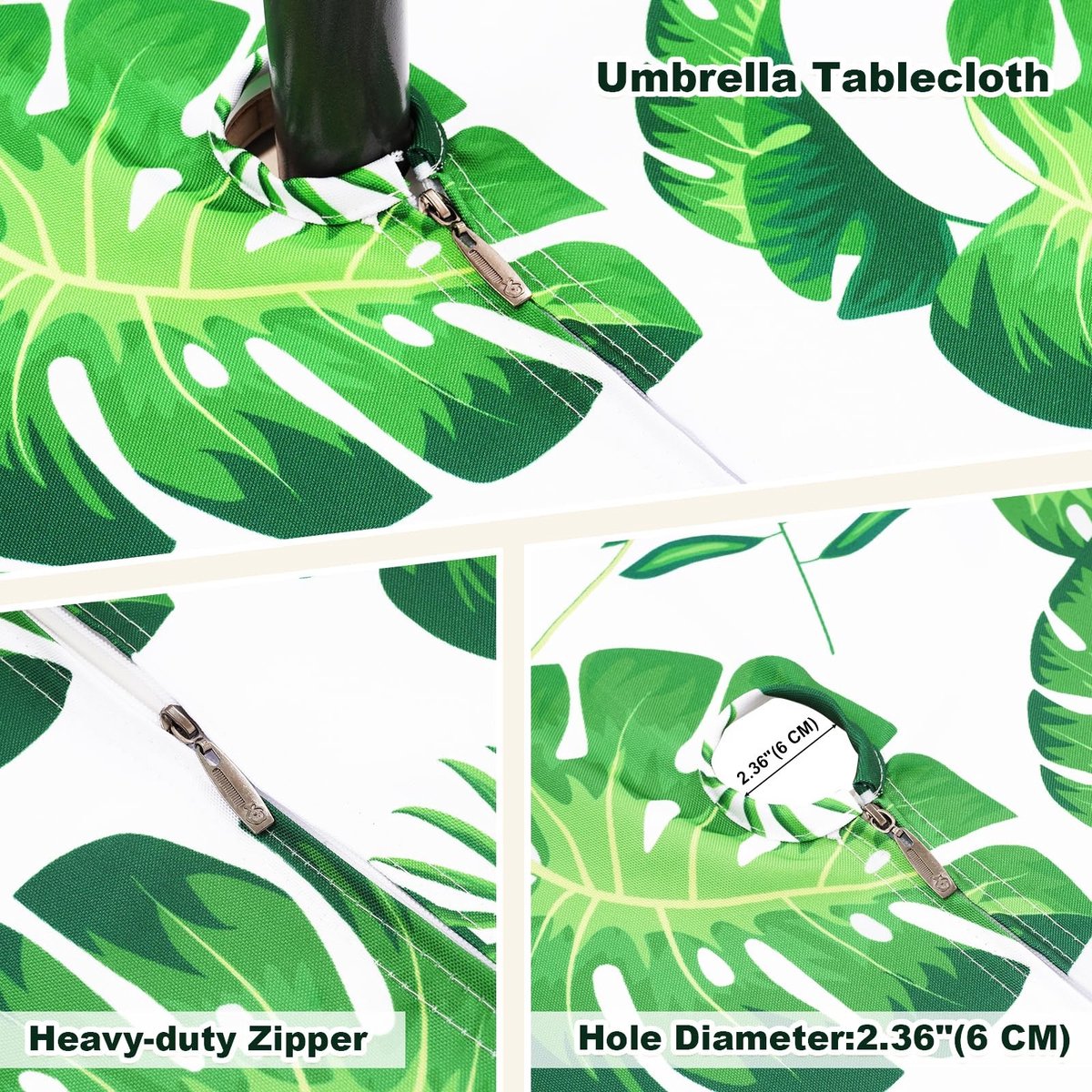 Dailygoods- Tafelkleed Spatwaterdicht - Tafelkleed Rond - Paraplu/parasol Gat - Afwasbaar - Polyester - 132x178 cm - Tuinmeubelbescherming
