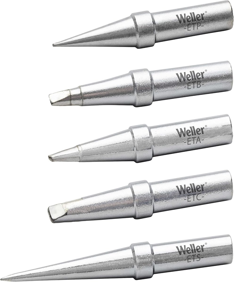 Thijox - Soldeertip Set WE1010 - 5 Stuks ET Series - ETA, ETB, ETC, ETP, TETS - Professionele Soldeertips voor Precisie Soldeerwerk - Voor WE1010 Sold