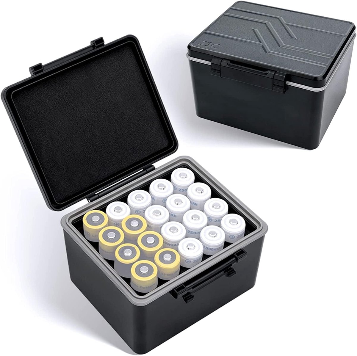SnelShoppen - Draagbare Opbergdoos voor 20 Stuks 18650 Batterijen - Waterdichte Batterijkoffer, Batterijen Organizer, Siliconen O-ring, Veilig en Droo