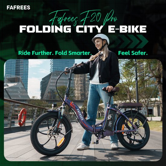 Fafrees F20 Pro Opvouwbare Elektrische Fiets - 250W Motor, 36V 20Ah Accu, 120km Bereik, 7-Speed Shimano, Dubbel Geveerd - Chameleon Lak van FAFREES — afbeelding 4
