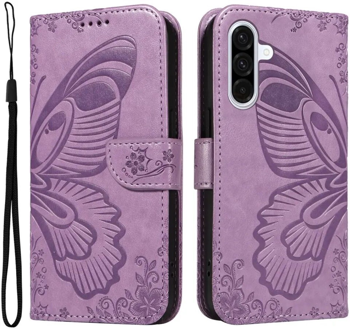 Hoesje Geschikt voor Samsung Galaxy A56 | Wallet Vlinder Book Case Kunstleer | Portemonnee | Standaard | Paars