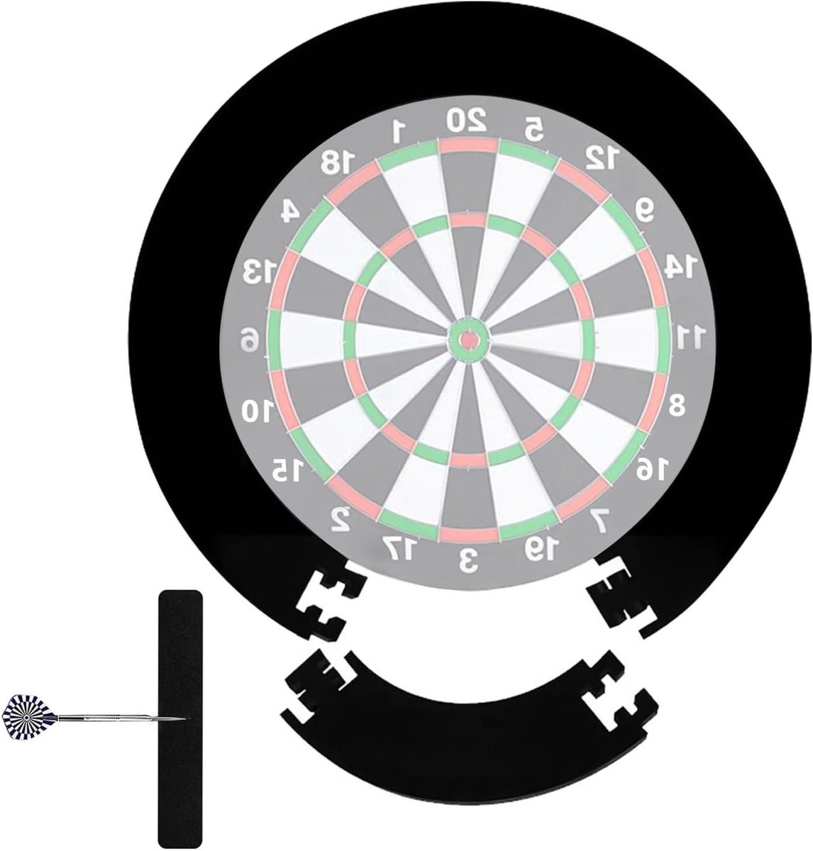 Dartbord beschermring - Muurring - Beschermt muur - Dikte 25 cm - Ø 44 cm - Zwart