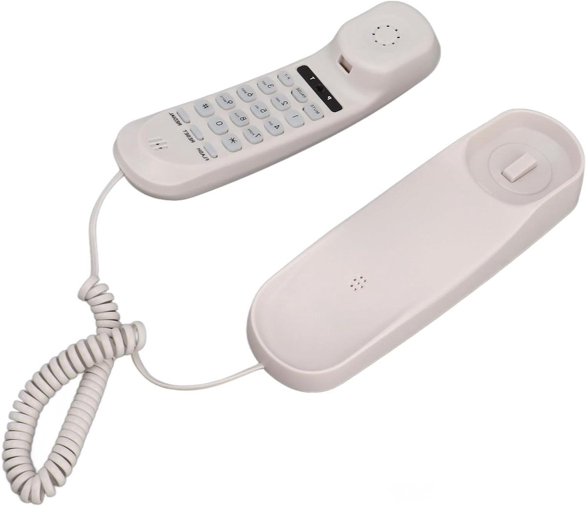Vaste Telefoon - Bedrade Telefoon - Thuis Bellen - Muurbevestiging Mogelijk - 22 x 8 x 7 cm - Wit