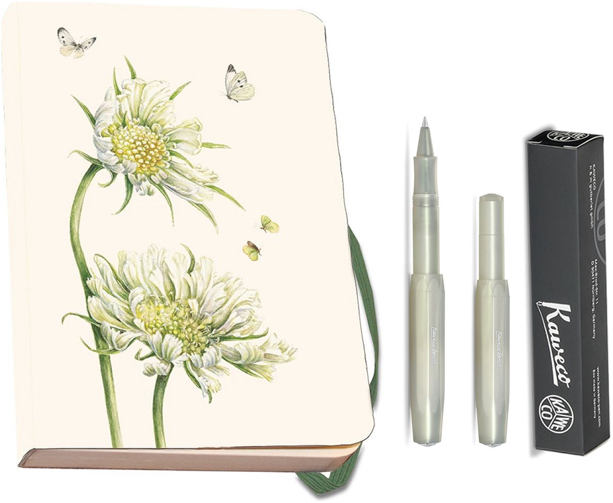 Kaweco - Bekking & Blitz - Schrijfwarenset - NOTEBOOK KLEIN 9,5X15 harde kaft groen - Rollerbal Light Green