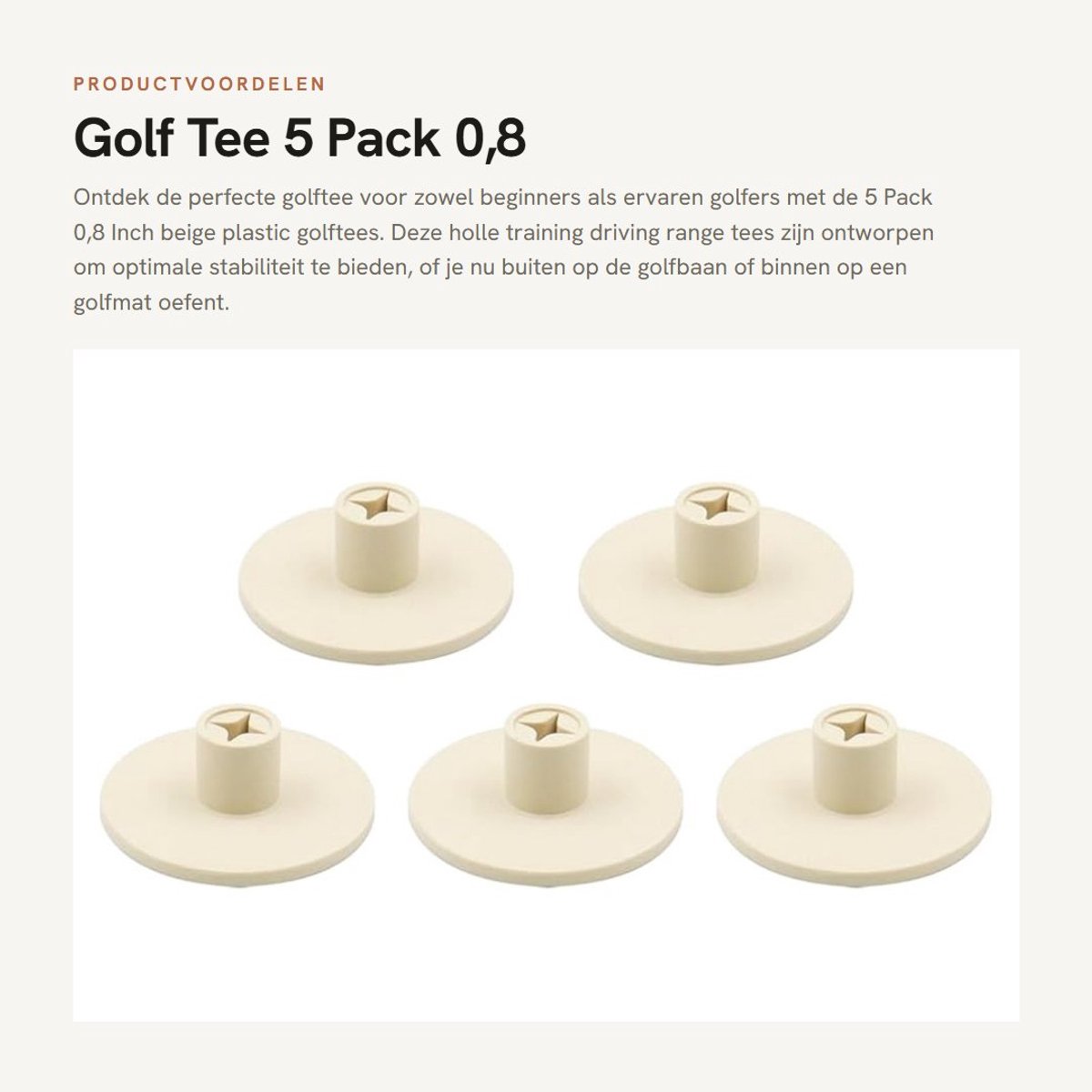 Inovra- Golf Tee 5-Pack - Kunststof Golf Tee - Driving Range Tee - Balhouder - Flexibel en Stevig - Lichtgewicht en Compact - Golfbalhouder