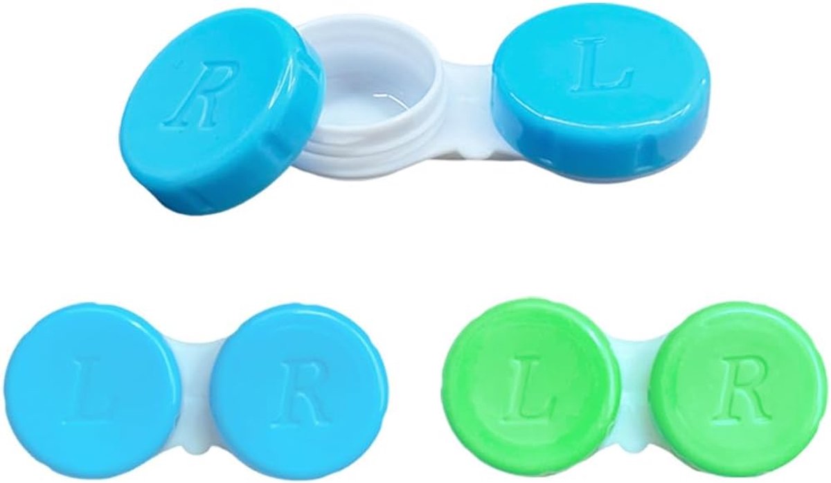 Thijox - 2 Stuks Lekvrije Contactlenzen Etuis | Hoogwaardig Kunststof | Ideaal voor Reizen, Dagelijks Gebruik, en Sport | Compact en Beschermend | Per