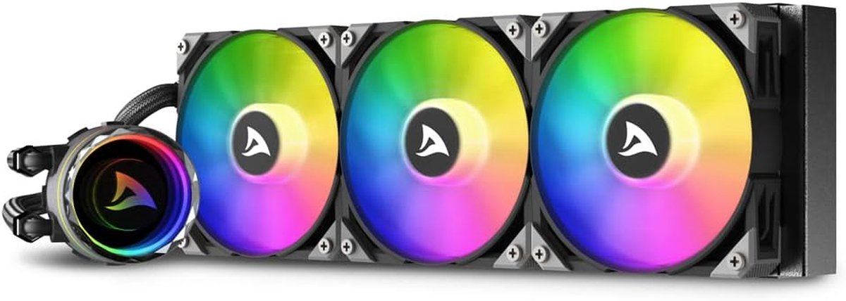 Waterkoeling - CPU Koeler - PC Prestaties - RGB Infinity Spiegels - 360mm Radiator - Zwart