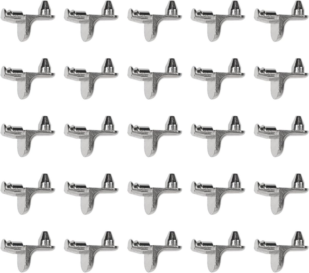Plankdragers L-vorm - Ondersteuningen Kast - Kasten Organiseren - Zink Legering Staal - 25 Stuks - Zilverkleurig