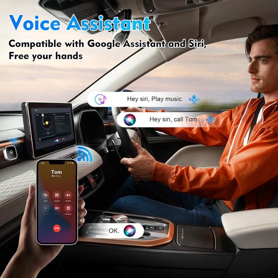 Draadloze CarPlay Adapter - Auto Connect - Muziek Luisteren - Plug en Speel - Mini Formaat - Zwart — afbeelding 3