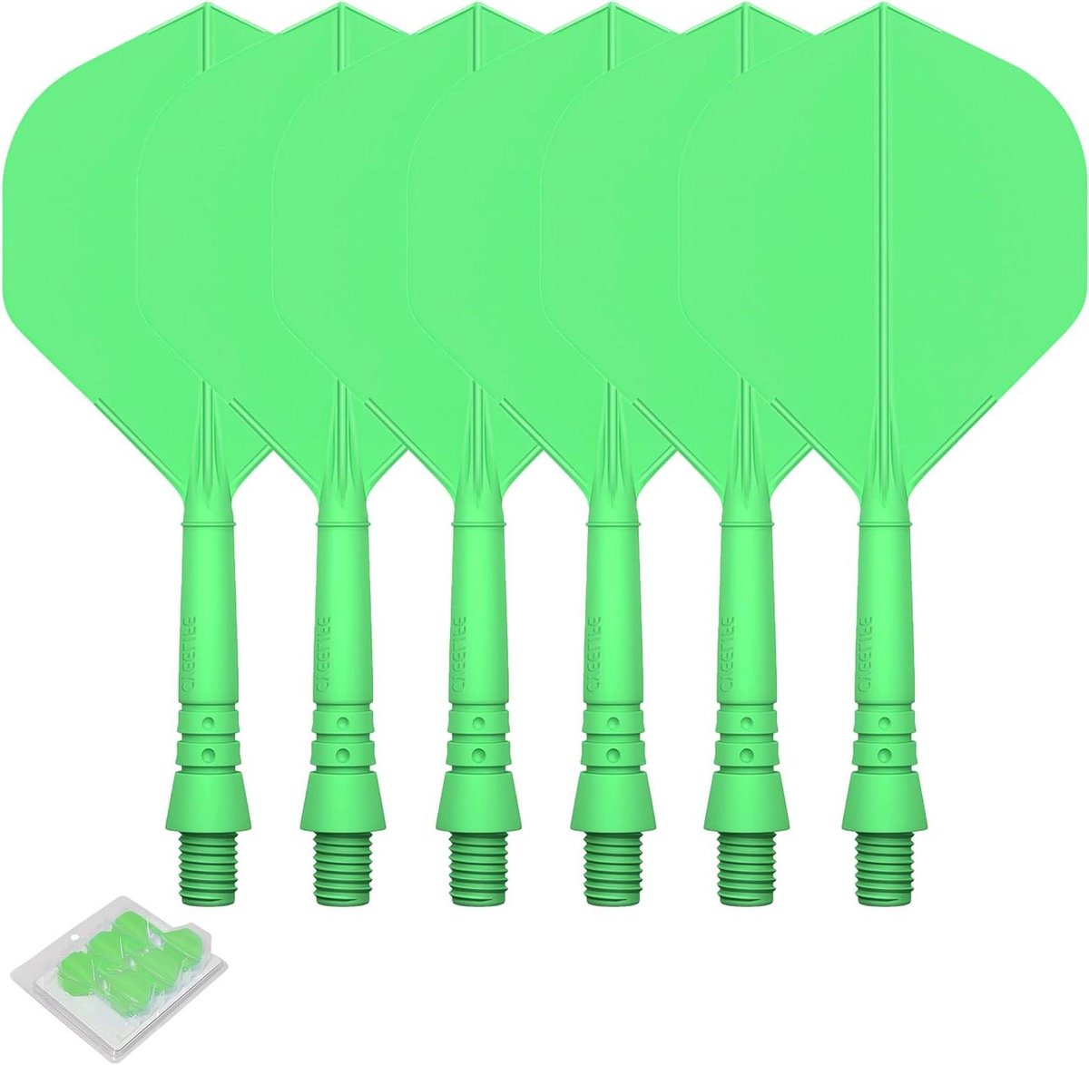 Dartpijlen Set - Vinnen en Staven - Wedstrijd Darts - Geïntegreerd Ontwerp - 6 Stuks - Groen