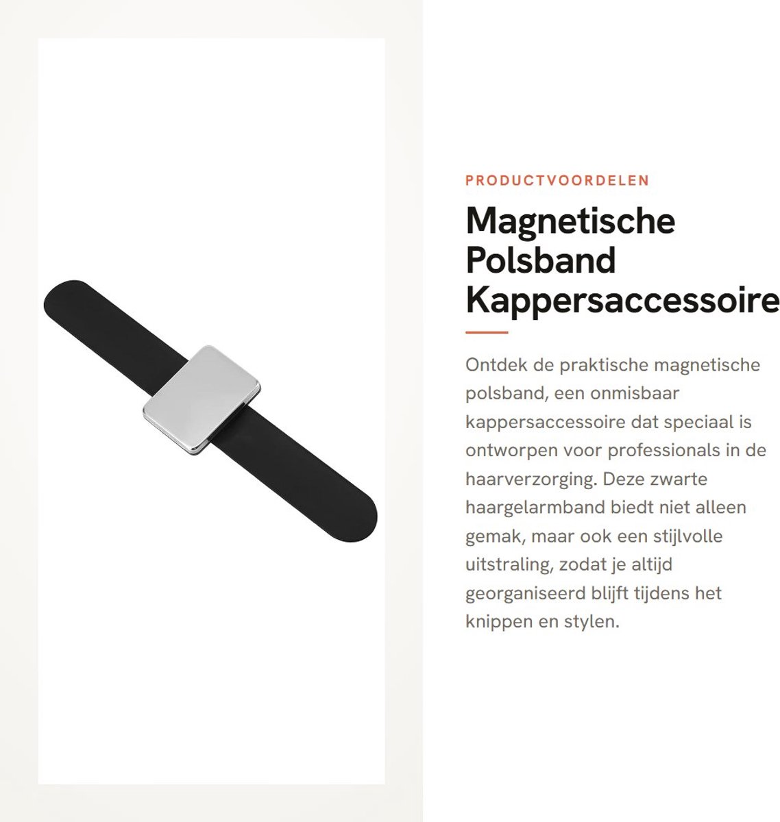 Dailygoods- Haargelarmband Magnetisch - Polsband Rubber - Verstelbaar - Kappersaccessoire - Zwart - Comfortabel Draagbaar - Haarklem