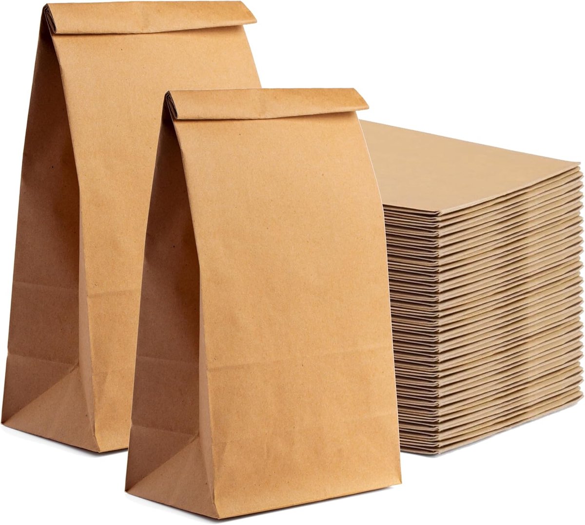 Thijox - 50x Bruine Zakjes 210 x 140 mm Kraftpapier - Cadeauzakjes voor Doe-Het-Zelf Adventskalender - Maak Je Eigen Kerstzakjes om te Vullen