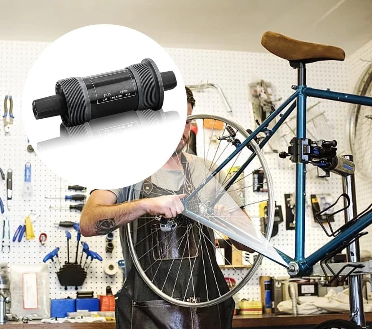Bottom bracket voor fietsen met vierkante spindel, BSA 68 x 110.5mm, hoogwaardige lagers en accessoires voor optimale prestaties