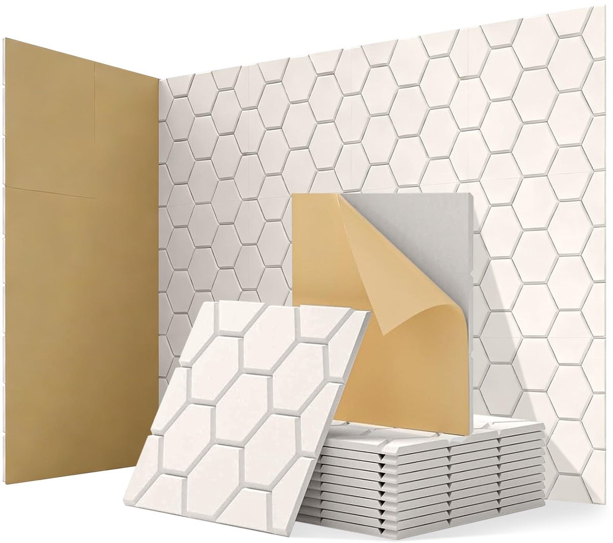 Inovra - Akoestische panelen set van 12 - Zelfklevend geluidsabsorberend voor muur en plafond