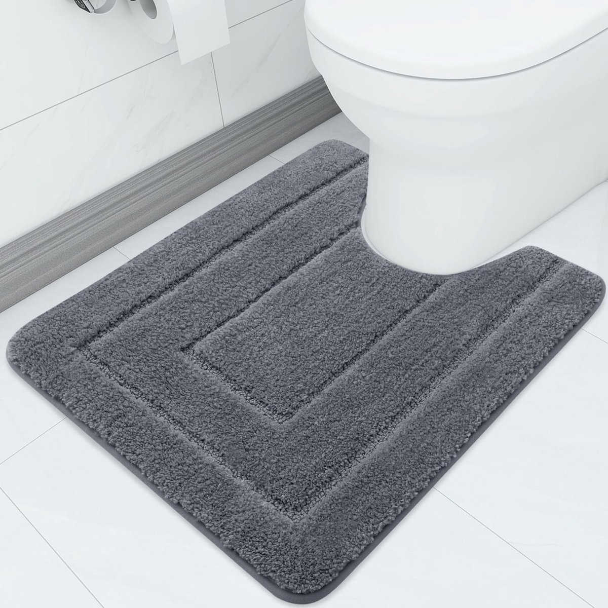 Dailygoods- Badkamertapijt Antislip - Microvezel Mat 50 x 60 cm - Zacht en Comfortabel - Duurzaam TPR-Rubber - Modern Geometrisch Ontwerp - Badmat