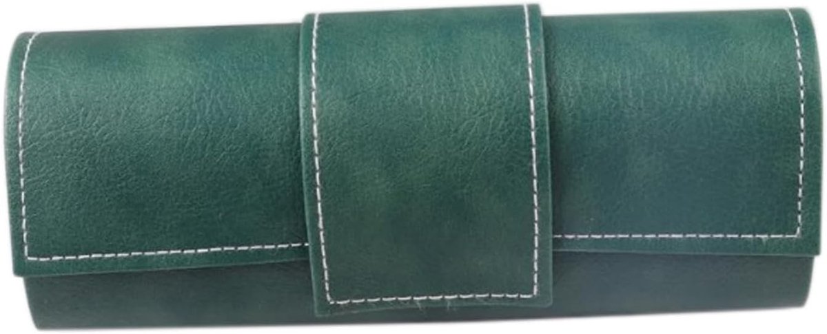 Elegante leren brillenkoker voor zonnebrillen en leesbrillen - klassiek design, ideaal voor reizen, kantoor en dagelijks gebruik