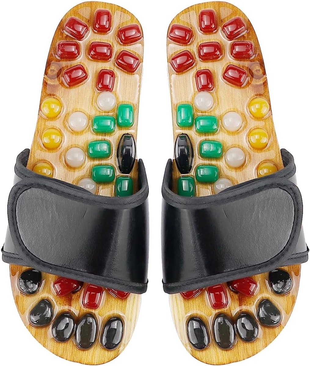 Jade Massage Pantoffels voor Acupunctuur en Voetreflexologie, Relax Schoenen voor Heren en Dames, Ideaal voor Gezondheidszorg en Ontspanning (39-40)