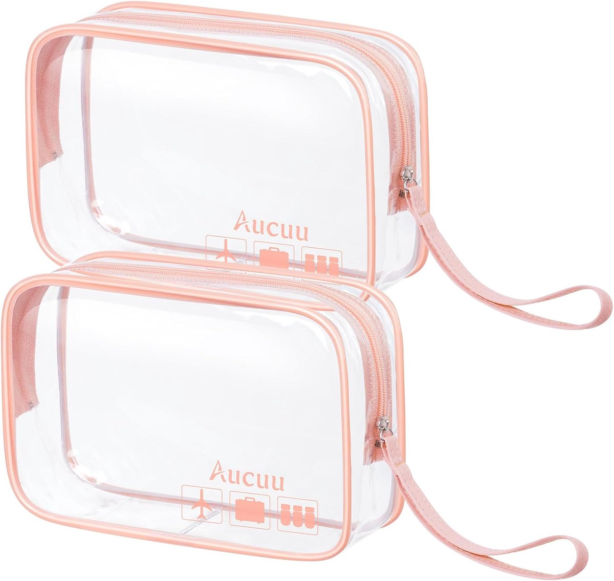 Toilettas set van 3 - transparant PVC - waterdicht - ideaal voor reizen - SnelShoppen