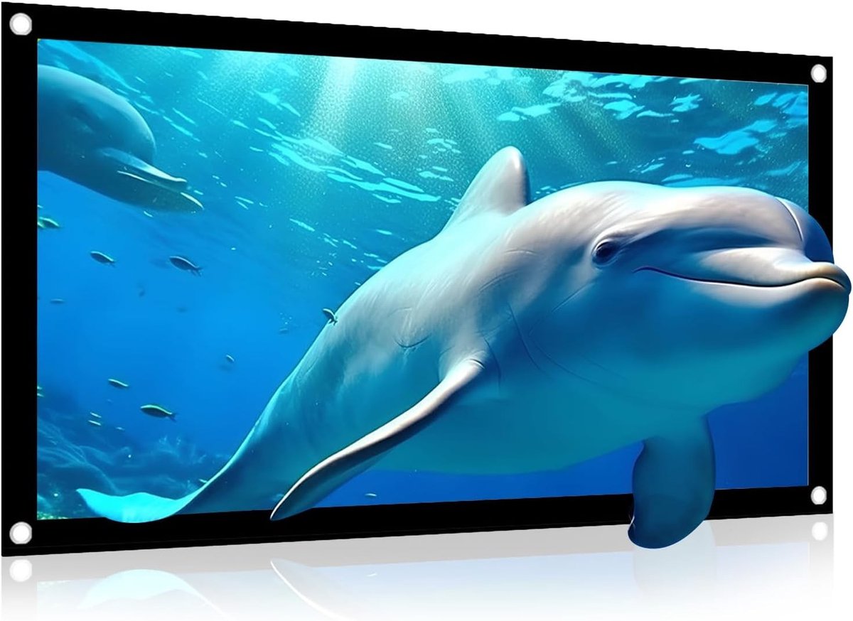 Draagbaar Projectiescherm 16:9 van Polyester, Vouwbaar en Kreukvrij voor Binnen en Buiten (60 inch)
