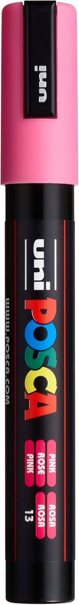 Thijox - POSCA Marker Roze - Medium Ronde Punt - 1 Stuk - Perfect voor Creatief Schrijven, Tekeningen, Knutselen, Feestdecoraties en Kinderen