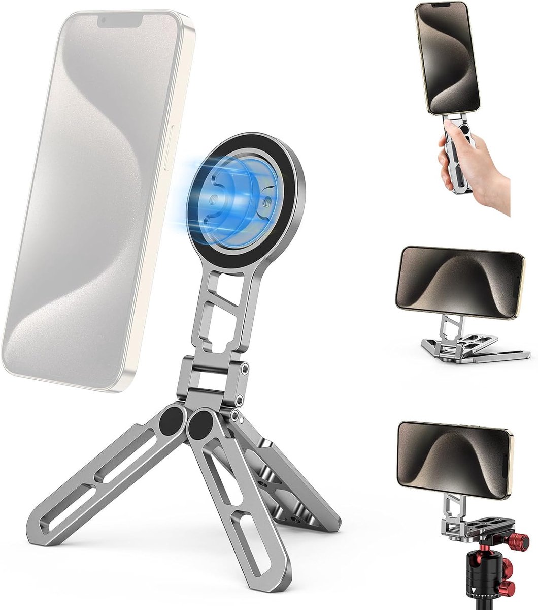 Thijox - Magnetisch Pocket Telefoon Statief, Opvouwbare Smartphone Houder met Arca-Zwitsers, Koude Schoen Mount voor iPhone 17/16/15/14/13/12 - Ideaal
