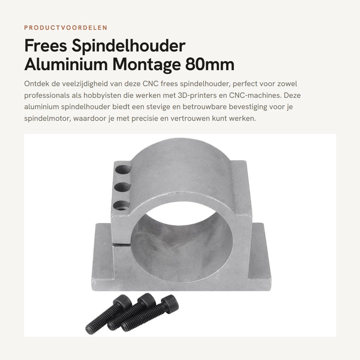 Inovra- Spindle Houder - Aluminium Beugel - 80/100mm Spindle Motor - Schokbestendig - Duurzaam - Hoogwaardige Precisie - Motorsteun
