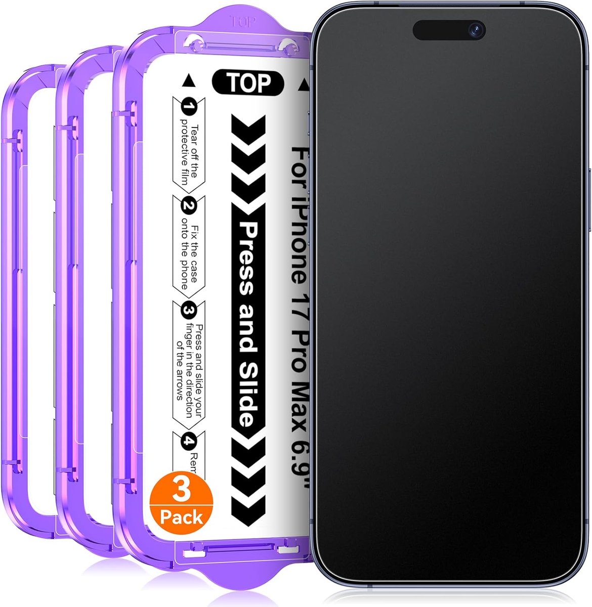 Thijox - Matte Glass Screen Protector voor iPhone 17 Pro Max 6,9-Inch, Anti-Vingerafdruk, Anti Glans, Matt Gehard Glas Film, Eenvoudige Installatie me