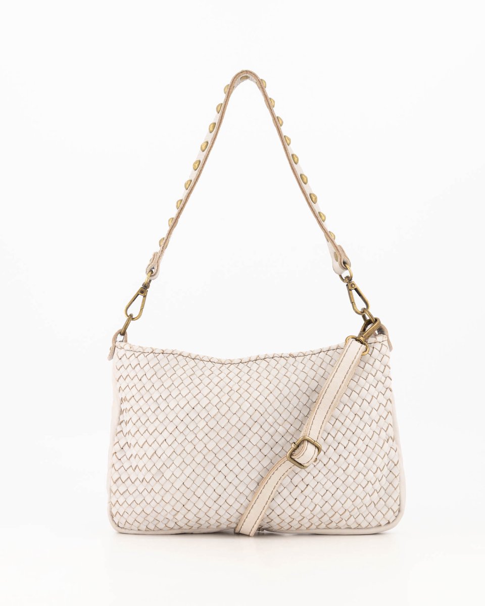 Teatro - Danny - Schoudertasje- Handtasje - Crossbodytasje - Gewassen leer - Ecru