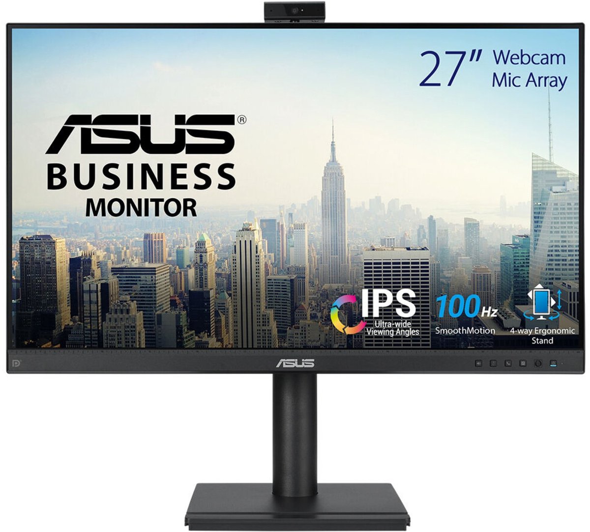 ASUS BE279QFK Video Conferencing Monitor ledmonitor Webcam, 100 Hz, VGA, HDMI, DisplayPort, Audio