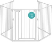 Barrière de sécurité ADSafety à 5 panneaux - Jusqu'à 340 cm - Barrière multifonctionnelle pour enfants - Séparateur de pièce - Barrière pour chien - Wit