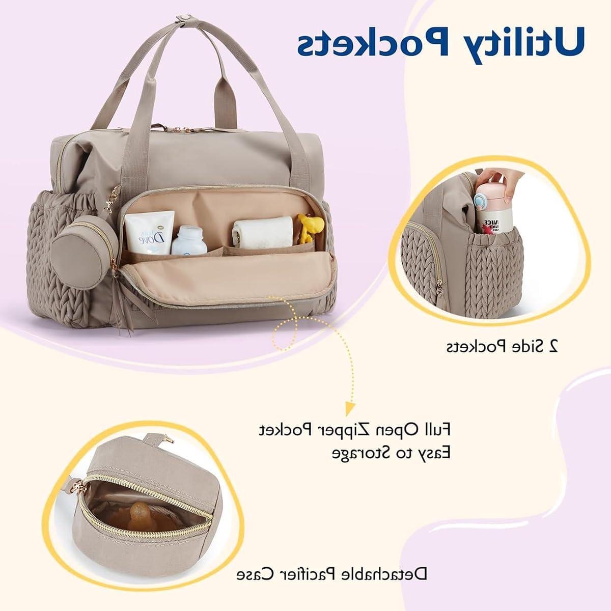 Mamakleding Tas - Luiertas - Baby Verzorging - Grote Capaciteit - 39 cm Hoog - Grijs